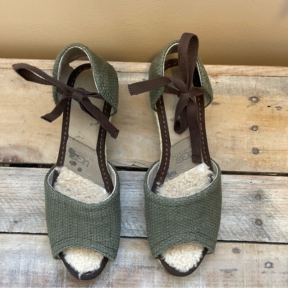 UGG Green and Brown Espadrille Wedges - Picture 2 of 13